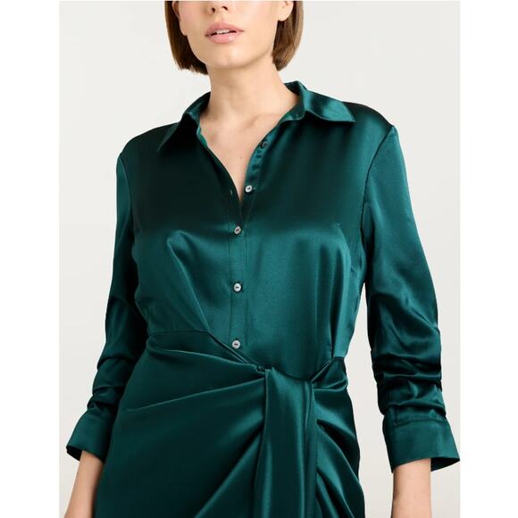 5a7 Cinq a Sept Green Onyx Mini Jacey Dress Size 12 - Picture 9 of 10